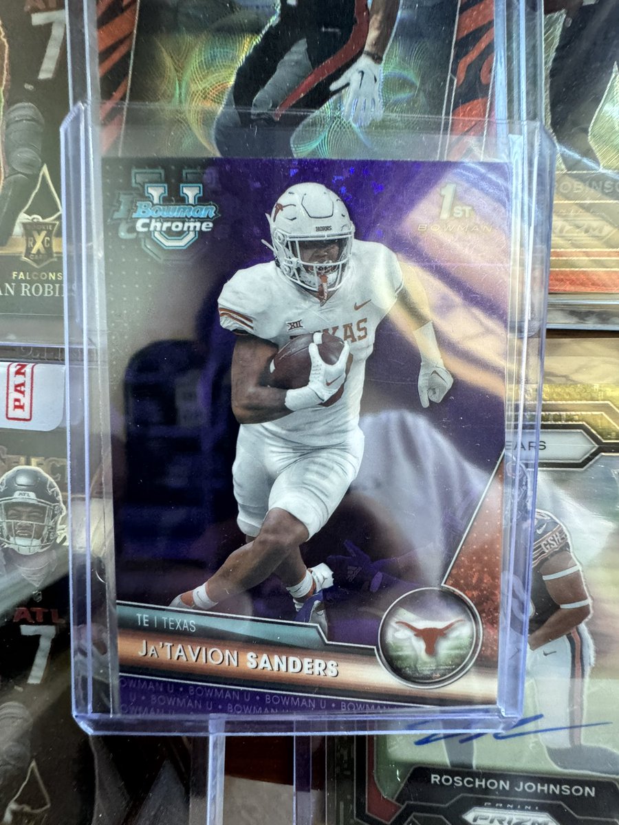 Giveaway!

Bijan Rookie Prizm and Ja’Tavion Sanders 1st Bowman purple sparkle /399

Must be following + like and RT this post! Stay tuned for more card giveaways and the winners to be announced on Sunday! #HookEm