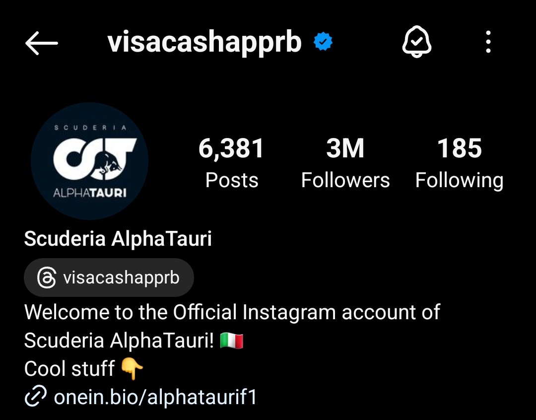 formularacers_'s tweet photo. 🚨 BREAKING: AlphaTauri changes their Instagram username to...

"Visacashapprb"

👀 https://t.co/i7u14LgWxm