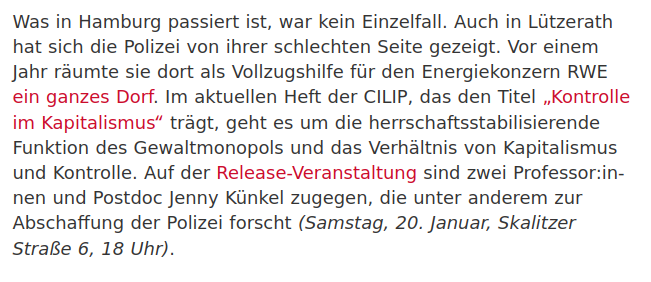cilip_de's tweet photo. Wer am Samstag nicht zur #Rondenbarg-Demo fährt, hier noch eine Alternative. Danke an die taz für die Aufzählung im Kontext von #BlockG20, @BEMigrantifa und @kopberlin!
https://t.co/5SNVLoaQJG https://t.co/nr8ROYEWkc