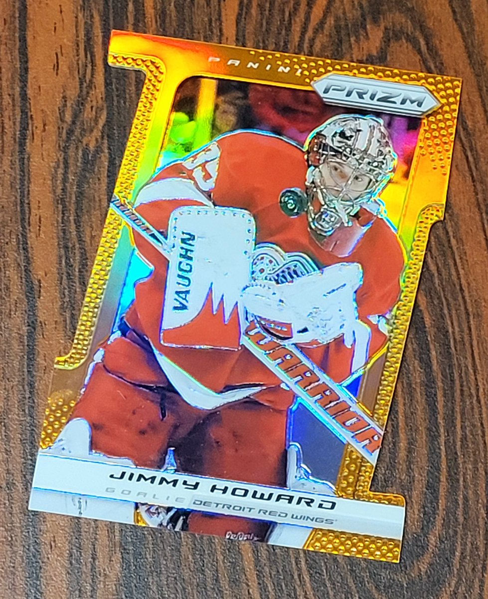 card_boarded's tweet photo. It's always nice to have a Prizm mailday, especially for my hockey collection! I got this awesome Howard orange die cut from eBay recently. One step closer to the full rainbow. #prizm #JimmyHoward https://t.co/ahoMdlZ5Kn