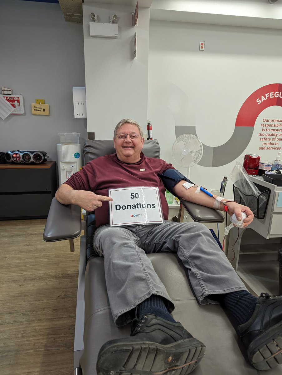 I made my 50th Blood Donation today. A young lady next to me was making her first. Every donation is precious. Make your first or your 50th donation a priority in your life to make many other lives better. We owe it to each other. @LifelineYEG #CanadasLifeline #blooddonor