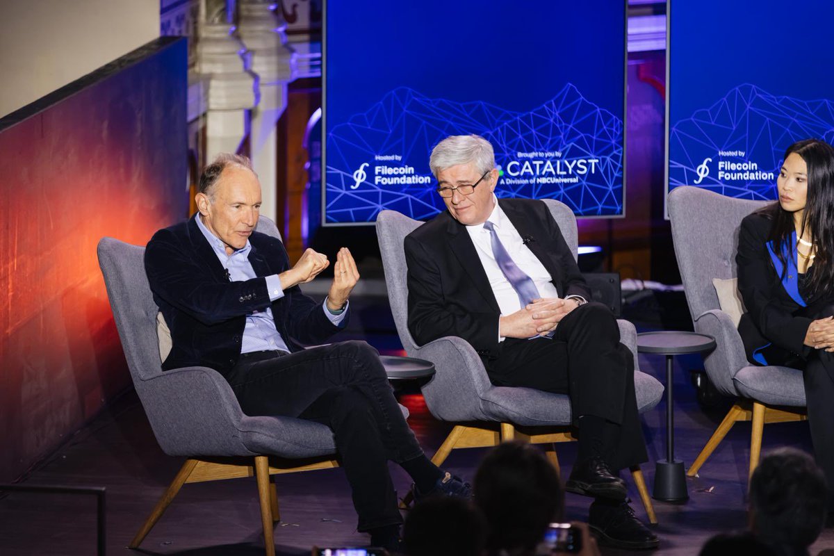 On stage at the Filecoin Sanctuary in Davos, Sir Tim Berners-Lee, inventor of the World Wide Web and CTO of Inrupt, shared his vision for the future of the web. “In the spirit of the web originally, everyone was empowered and able to express themselves. There was a sense of