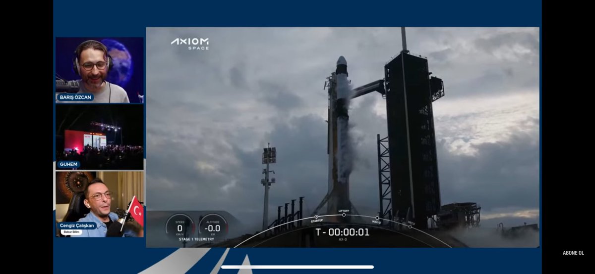 akati34's tweet photo. Türkiye’nin uzay tarihinde yepyeni bir süreç başladı bu gece…Muhteşem bir heyecan. 
✨✨✨🇹🇷🇹🇷🇹🇷
@tuajans @Tubitak @AlperGezeravci @SpaceX @BarisOzcan @Axiom_Space https://t.co/Vu9oXN8D3u