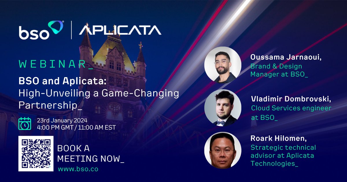 Secure your spot at the Aplicata and BSO Webinar on January 23rd, 2024, at 11 AM EST, where we'll unveil a strategic partnership that's bound to set new industry standards, featuring unparalleled cloud storage solutions. hubs.ly/Q02g5D_Z0