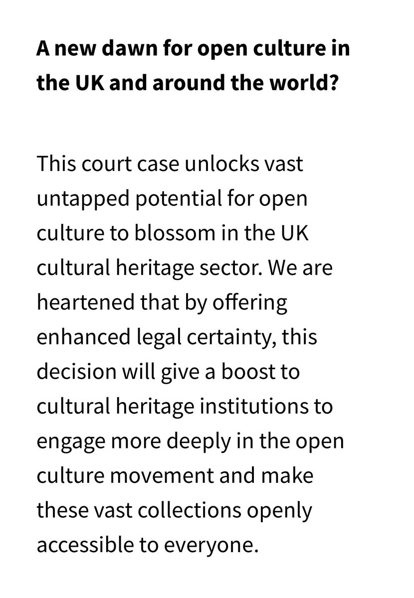 Image fees - important statement from Creative Commons on the new copyright situation in the UK. 

They also remind museums to *not* use Creative Commons licences on images of historic artworks - because these images are now free for everyone to use! 

creativecommons.org/2024/01/18/uk-…
