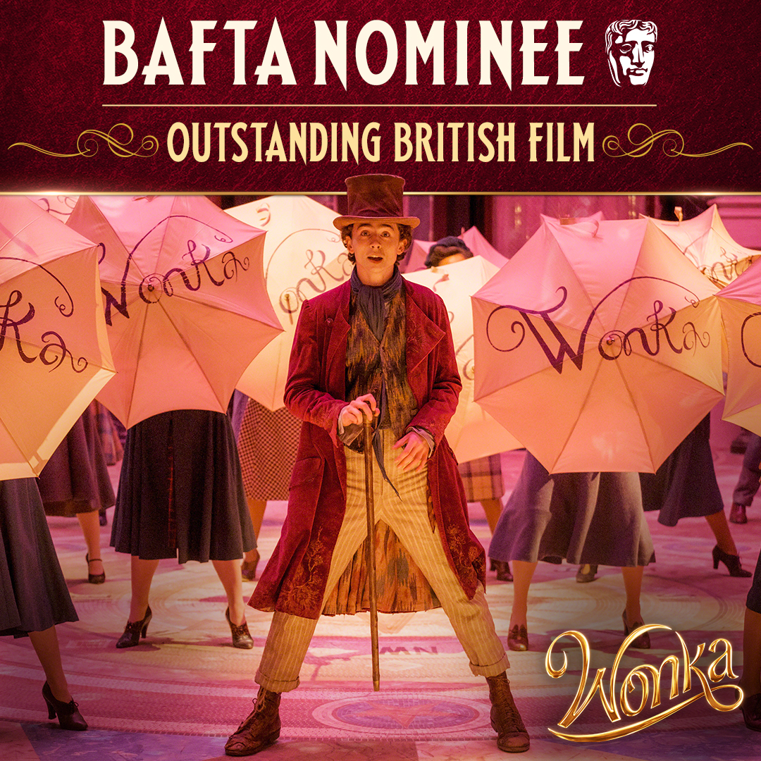 Congratulations to the #WonkaMovie team on their @BAFTA nomination for Outstanding British Film! #EEBAFTAs