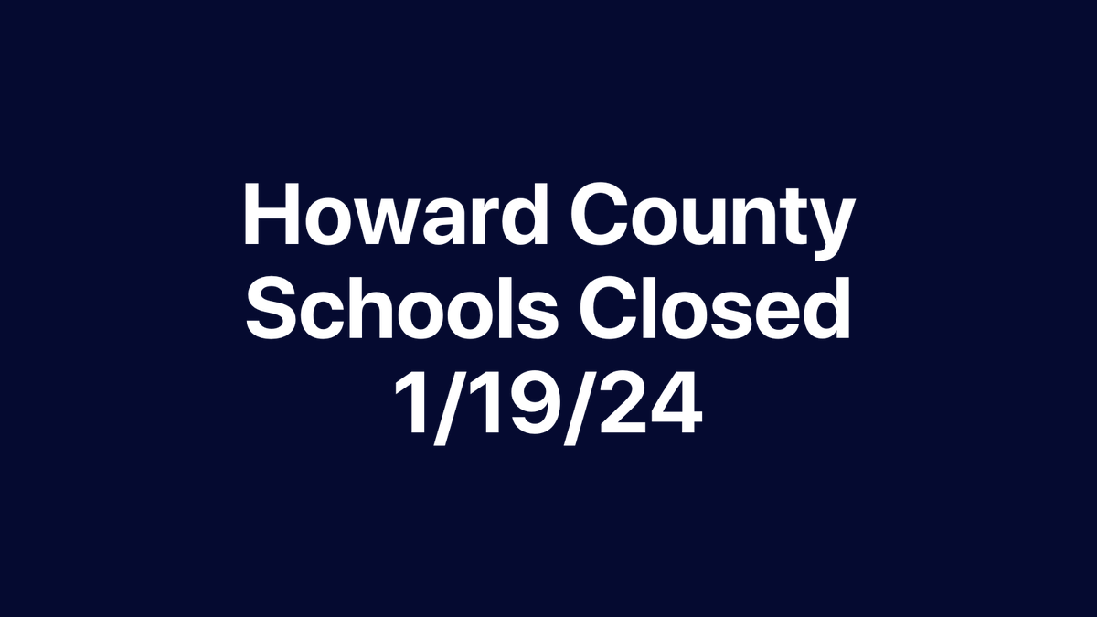 HoCoStudentNews's tweet photo. 1/19/24 HCPSS Code Red: All schools and offices are closed. HS midterms scheduled for 1/19 are moved to Thursday, January 25th. 

All evening activities involving HCPSS students and staff are canceled. In addition, all community-sponsored programs in HCPSS buildings are canceled. https://t.co/0QG8CzOqhQ