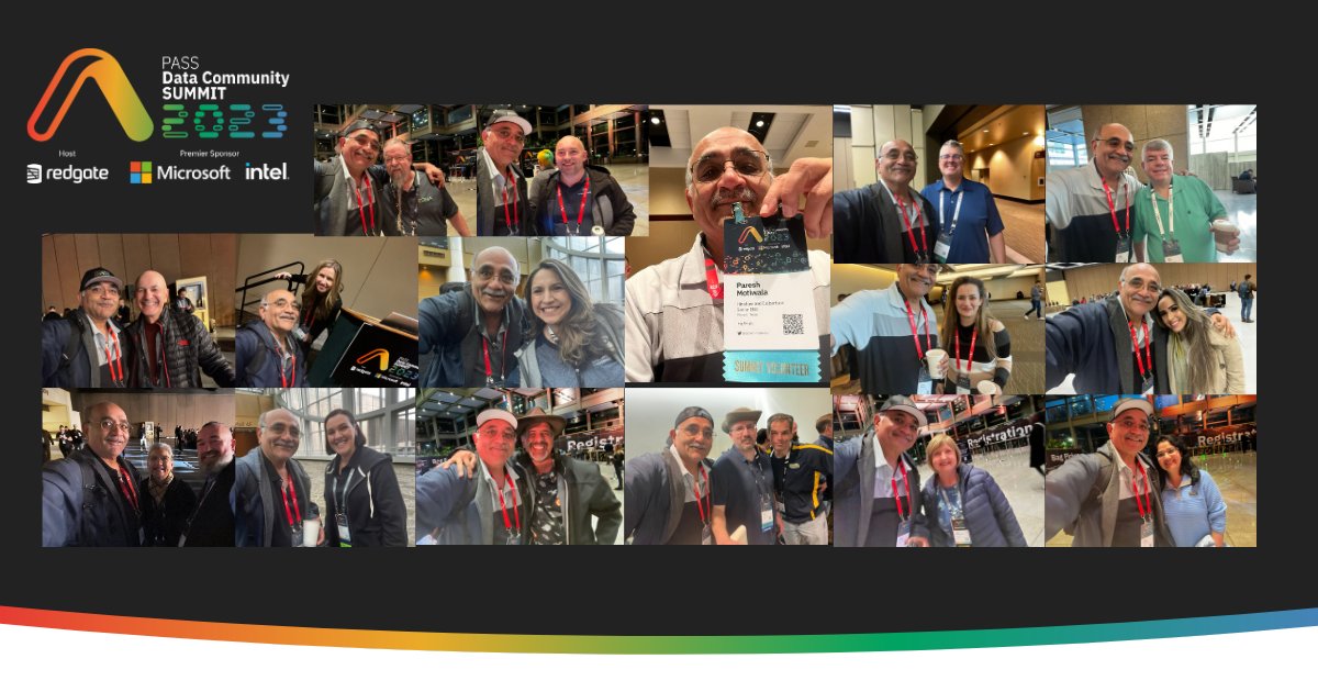 PASSDataSummit's tweet photo. @MikeyBronowski Introducing our #SelfieMaster of #PASSDataSummit 2023 @pareshmotiwala. 📸 With an impressive collection of 30+ selfies with the #SQLFamily. Don't keep that perfect Summit 2023 selfie hidden in your phone—share it with our #data community today! https://t.co/mRxNRW4i5z