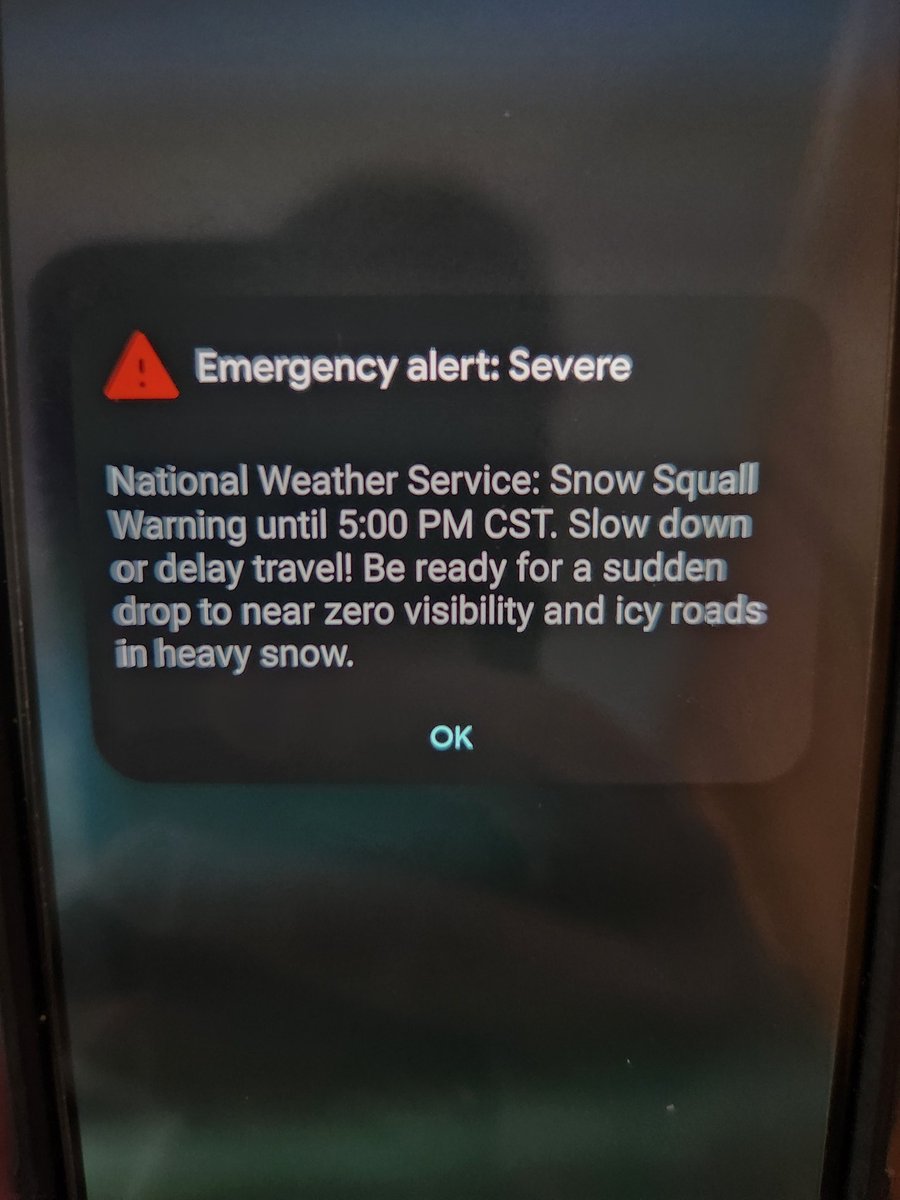 This is a warning I've never seen...

#SnowSquall #BeSafe #IsItSpringYet?