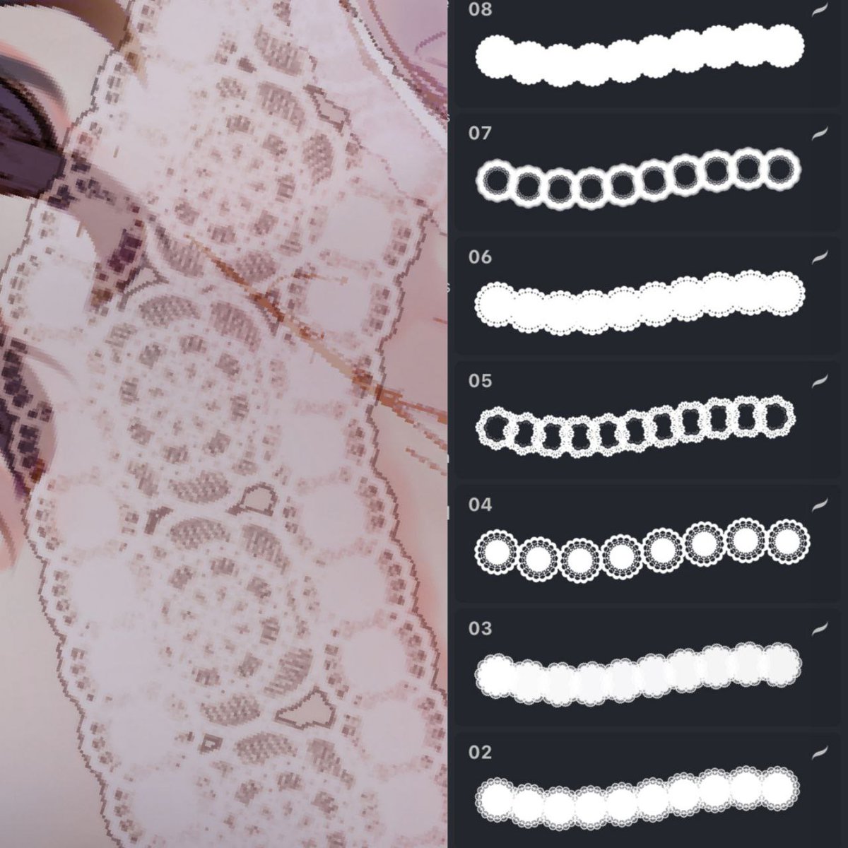 Artist! Morning~ Buat para procreate user, sender mau bagi bagi procreate brush renda gratis, nanti sender kasih juga tutorial cara pke nya. Ada yg mau ditag?