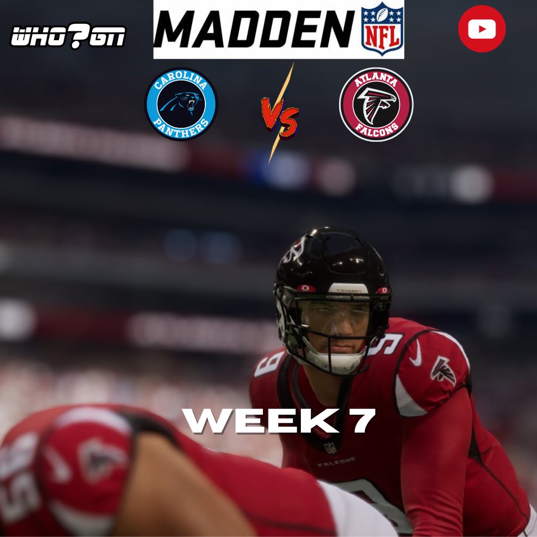 Official_Whogn's tweet photo. WEEK 7 : “WHO WANTS IT MORE” is live now!!!
https://t.co/MdrWFkxgpS
#easports #madden24 #maddenrebuild #nfl #nflfootball #gaming #gamingvideos #sports #panthers #carolinapanthers #keeppounding #bryceyoung #desmondridder #atlantafalcons https://t.co/GGFffcRqg3