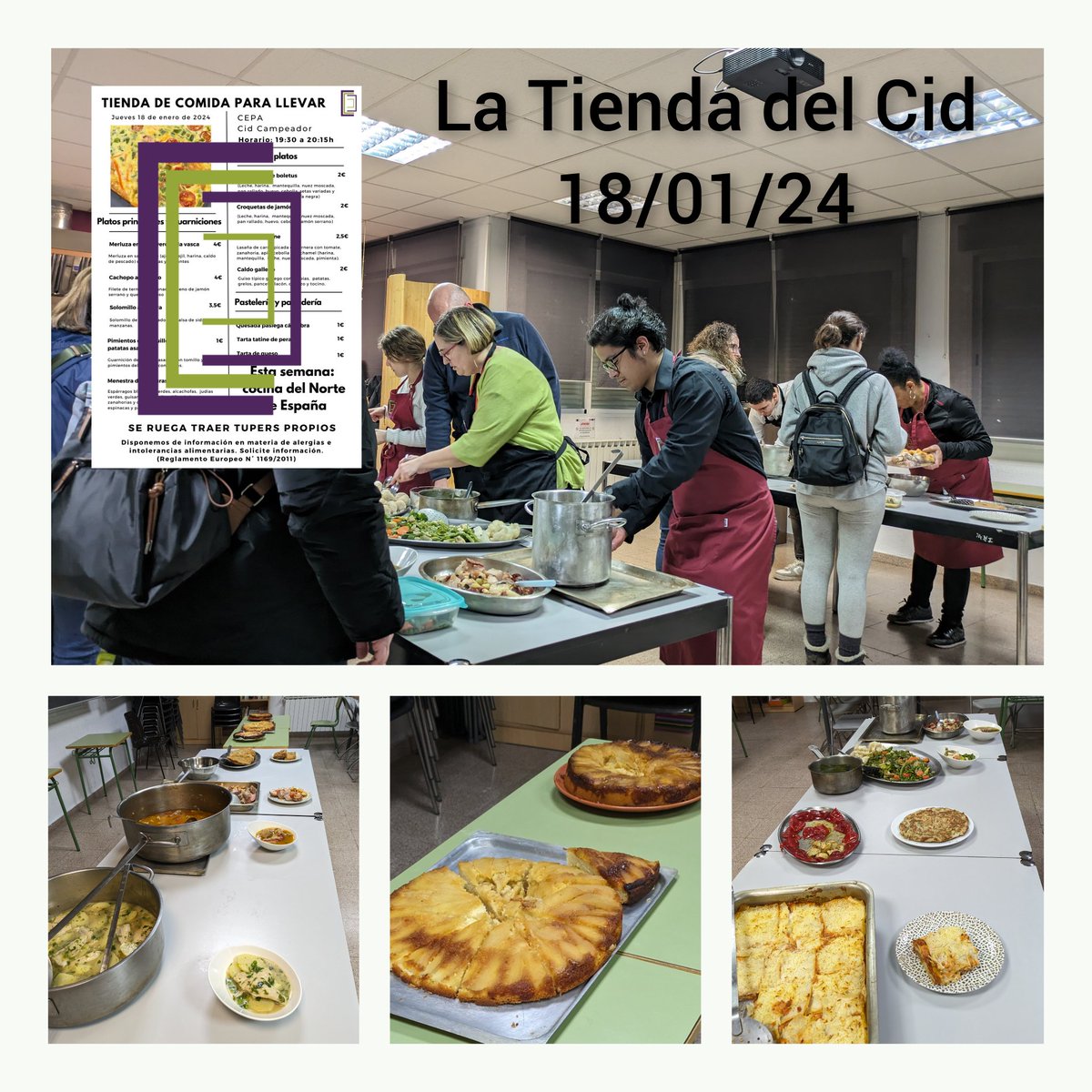 Cada vez tiene más éxito la Tienda de comida para llevar que el #CEPACidCampeador organiza dentro de las actividades prácticas de sus alumnos y alumnas del CFGB de Cocina y Restauración.

Agradecemos la buena colaboración de los "clientes".
