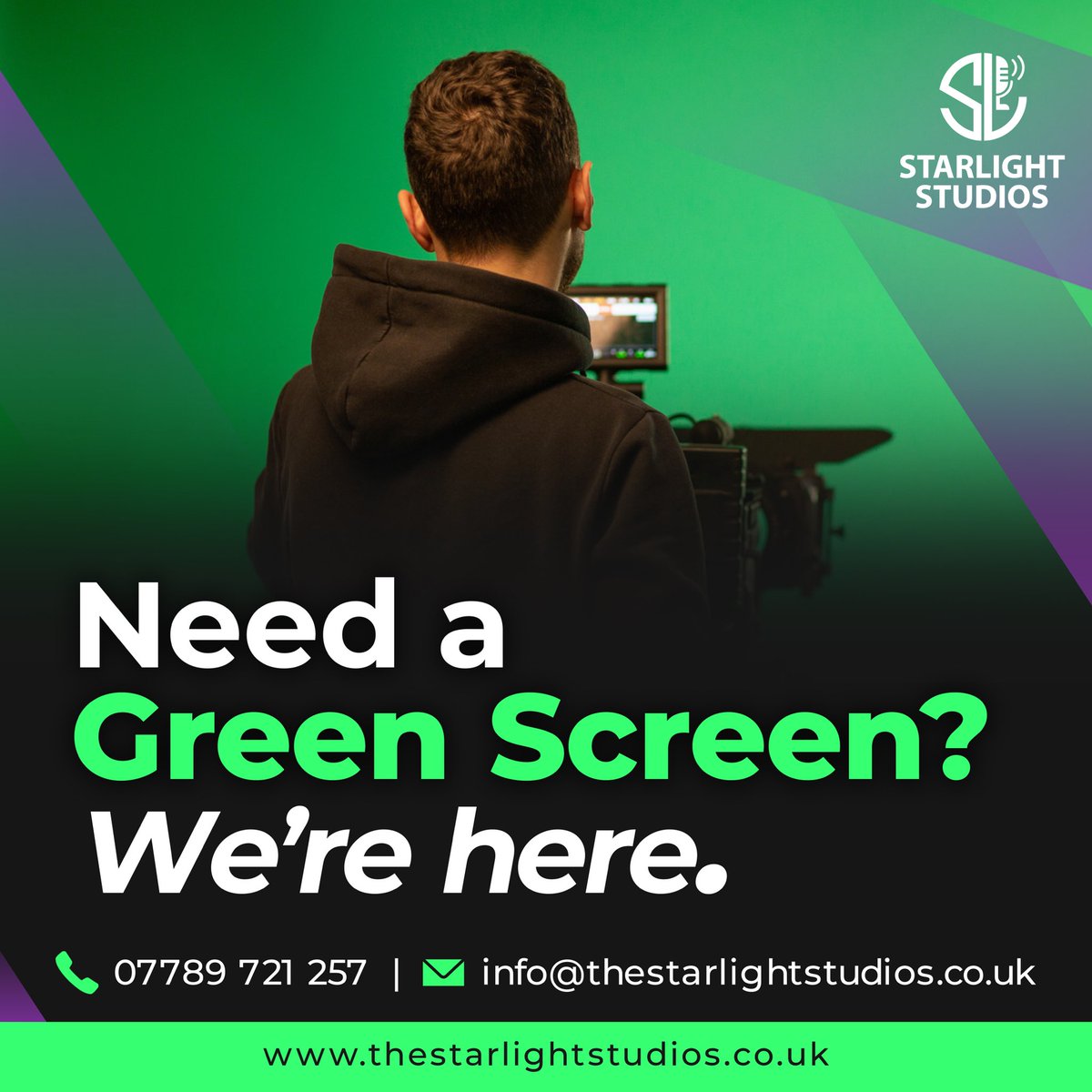 Are you in need of a Green Screen for your content?
Contact us now!