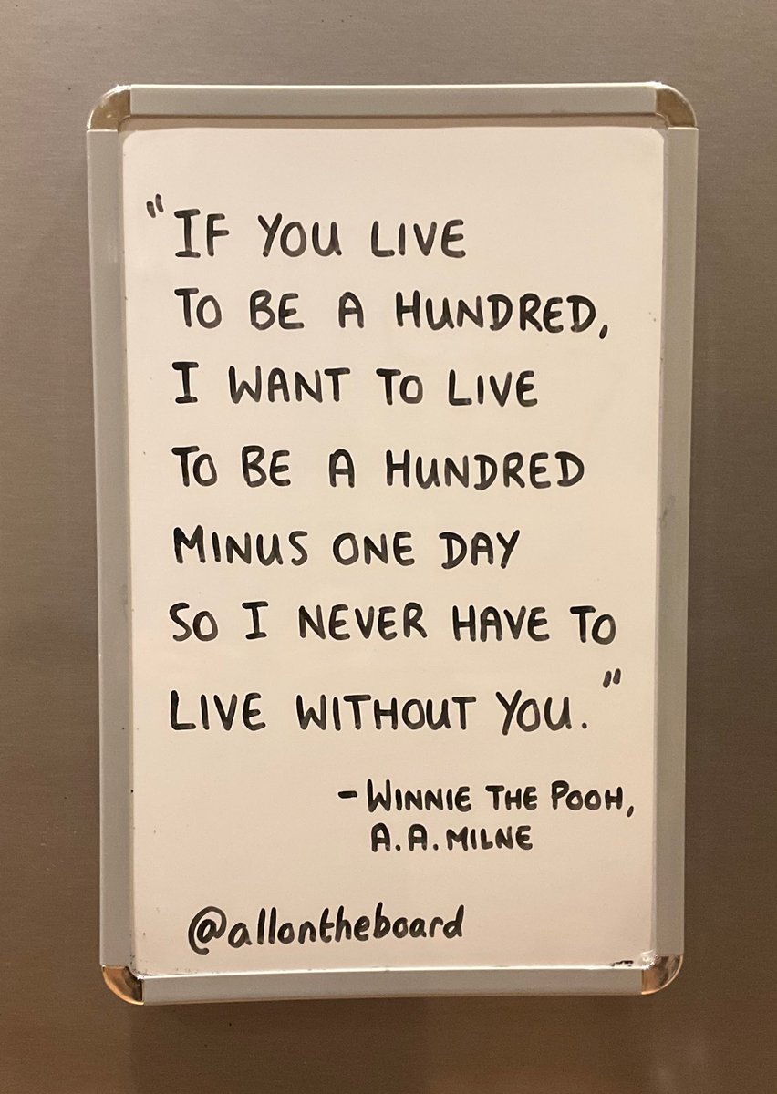 “If you live to be a hundred, I want to live to be a hundred minus one day so I never have to live without you” - Winnie the Pooh, A.A.Milne #WinnieThePooh #WinnieThePoohDay #AAMilne