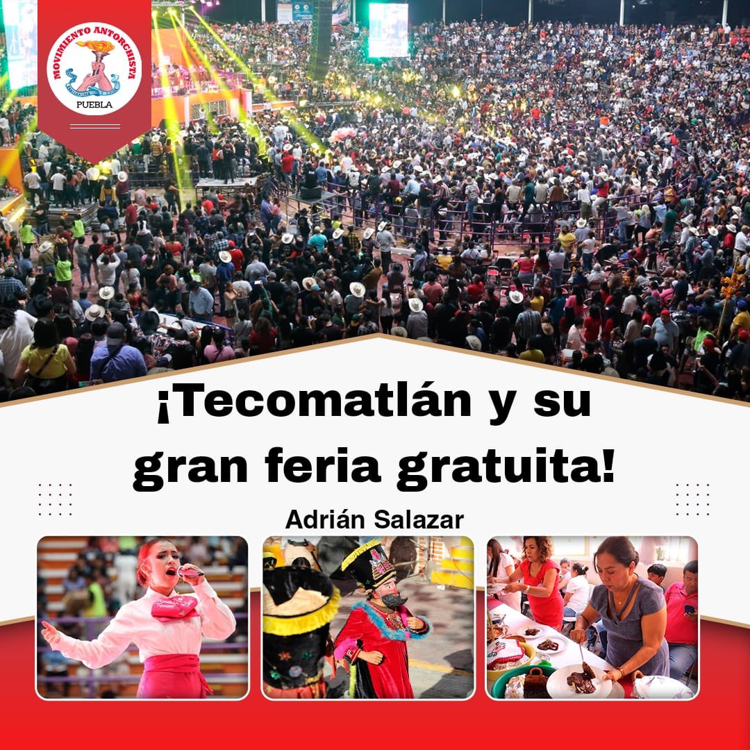 #Opinión 🧐👉🏻| Tecomatlán y su gran feria gratuita
Adrián Salazar

Tecomatlán es un pueblo con mucho que presumir, todo, resultado de cinco décadas de lucha organizada de la mano del Movimiento Antorchista. 

👉🏻 lc.cx/IWOfPw 👈🏻