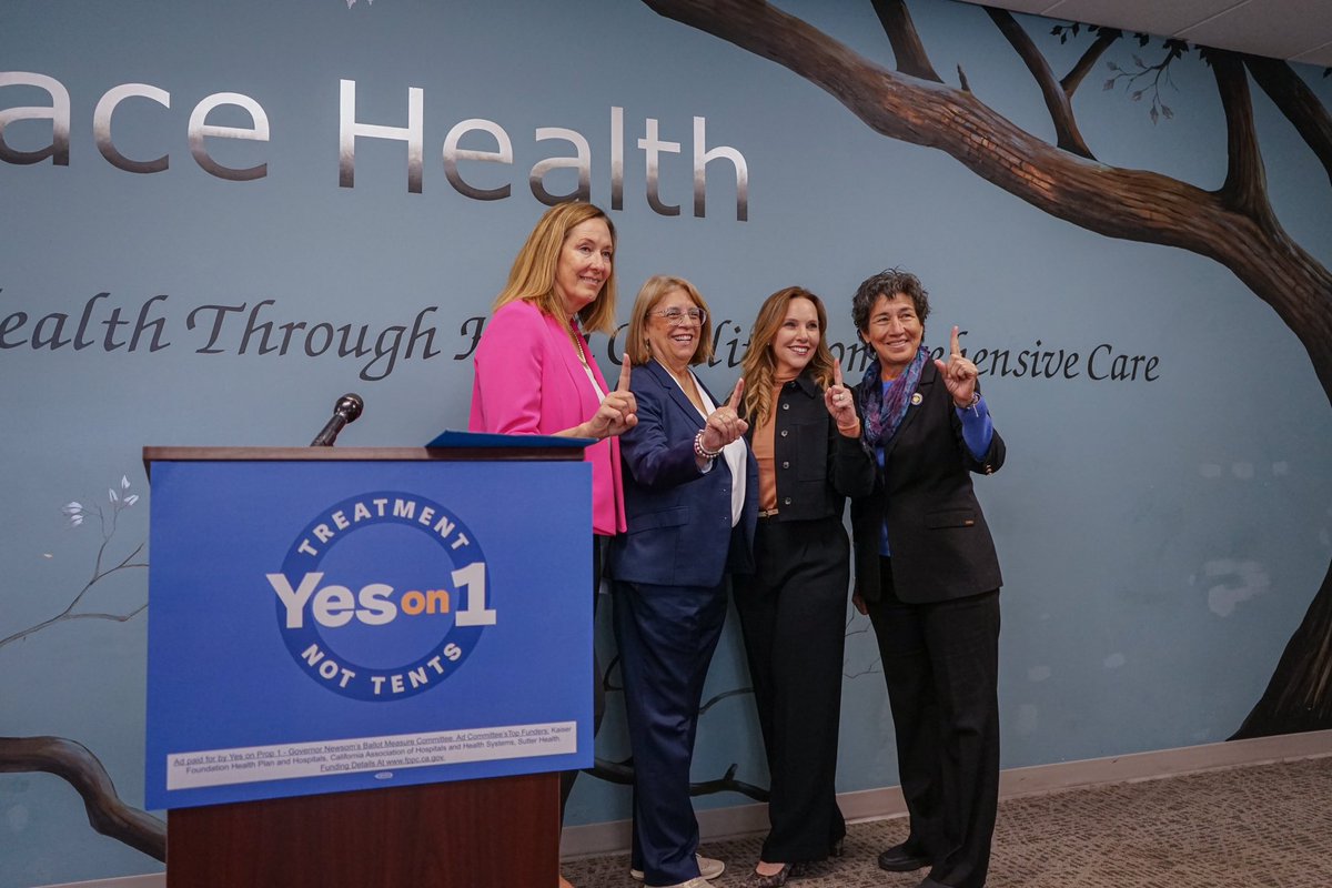 I was excited to join my fellow Prop. 1 author @SusanEggman and women leaders to urge #Yeson1 on March 5. Californians will have the ability to transform the state’s mental health system – while also housing and treating our homeless veteran population.