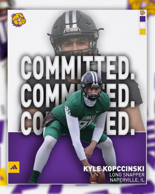 I am excited to announce I have committed to Western Illinois University. Go Leathernecks 🟣🟡 @Dupage_Football @FBCoach_Rahn @CoachTCip @coachjbeard1 @jrniklos @peter_hopson @NolanOwenLS