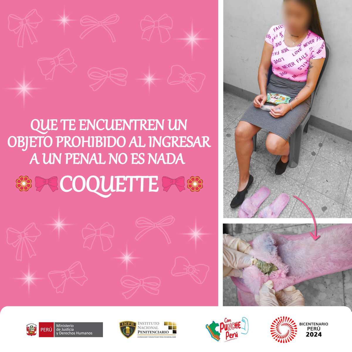INPEgob's tweet photo. #CárcelesSeguras 🔒 | Recuerda que 𝗶𝗻𝗴𝗿𝗲𝘀𝗮𝗿 𝘀𝘂𝘀𝘁𝗮𝗻𝗰𝗶𝗮𝘀 𝘂 𝗼𝗯𝗷𝗲𝘁𝗼𝘀 𝗽𝗿𝗼𝗵𝗶𝗯𝗶𝗱𝗼𝘀 a un penal 𝗲𝘀 𝘂𝗻 𝗱𝗲𝗹𝗶𝘁𝗼.🚫
⚠️ ¡𝗡𝗼 𝗷𝘂𝗲𝗴𝘂𝗲𝘀 𝗰𝗼𝗻 𝘁𝘂 𝗹𝗶𝗯𝗲𝗿𝘁𝗮𝗱! ⚠️
#ModaCoquette 🎀🌸 https://t.co/sYAKcPIdDD
