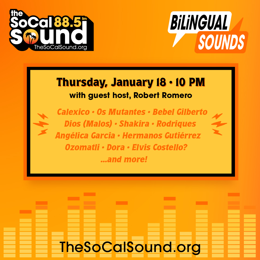 Join me as I guest host tonight’s Bilingual Sounds radio show with @Byronbasically at 10pm PT on 88.5 FM @TheSoCalSound! It was a treat to hand-select an hour's worth of music on my favorite radio station. Please donate a few dollars to this excellent member-supported station!😊