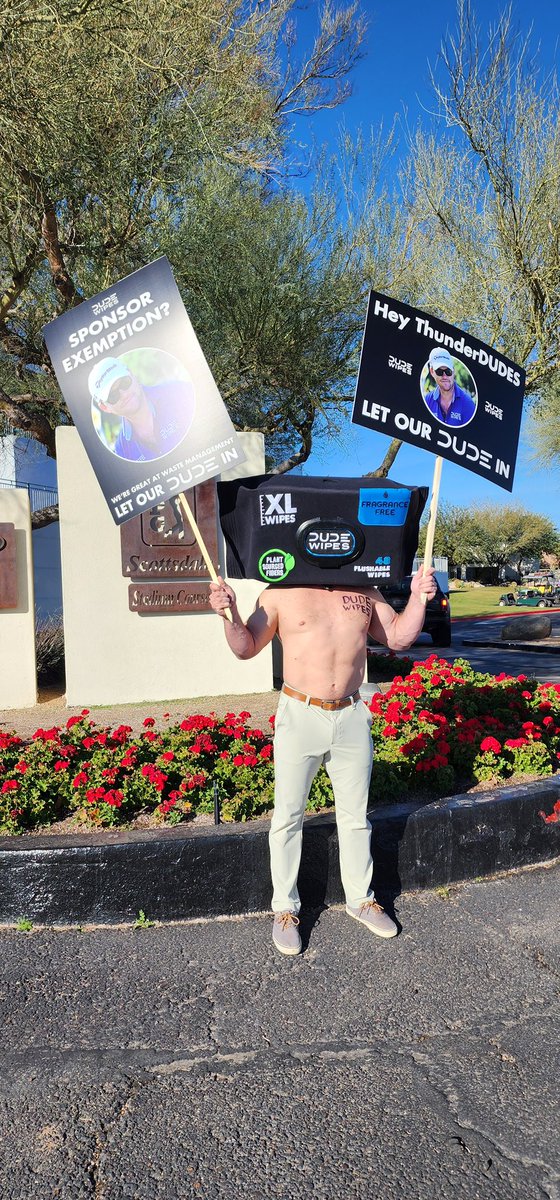 tempebarstool's tweet photo. Let Harry Higgs play in the Waste Management Open!!! @DUDEwipes https://t.co/yyZgzFzOOf
