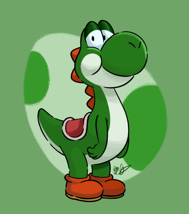 「Doodled Yoshi.#Yoshi #Mario #SuperMarioB」|Gravyのイラスト
