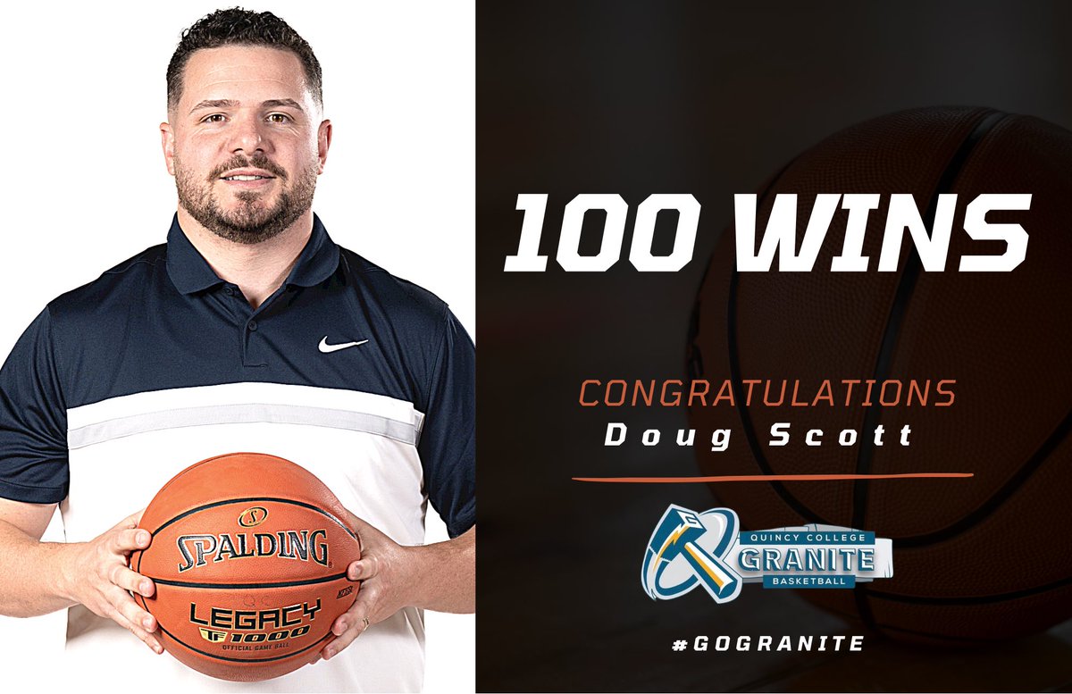 Congratulations to Quincy College Men’s Basketball Coach Doug Scott on his 100th victory!

<a href="/sports_ledger/">Patriot Ledger sports</a> <a href="/BosHeraldSports/">Boston Herald Sports</a> @BostonHeraldHS <a href="/ChrisMcDaniel88/">Chris McDaniel</a> <a href="/ethman43/">Ethan Fuller</a> <a href="/Jason_Snow_/">Jason Snow</a>