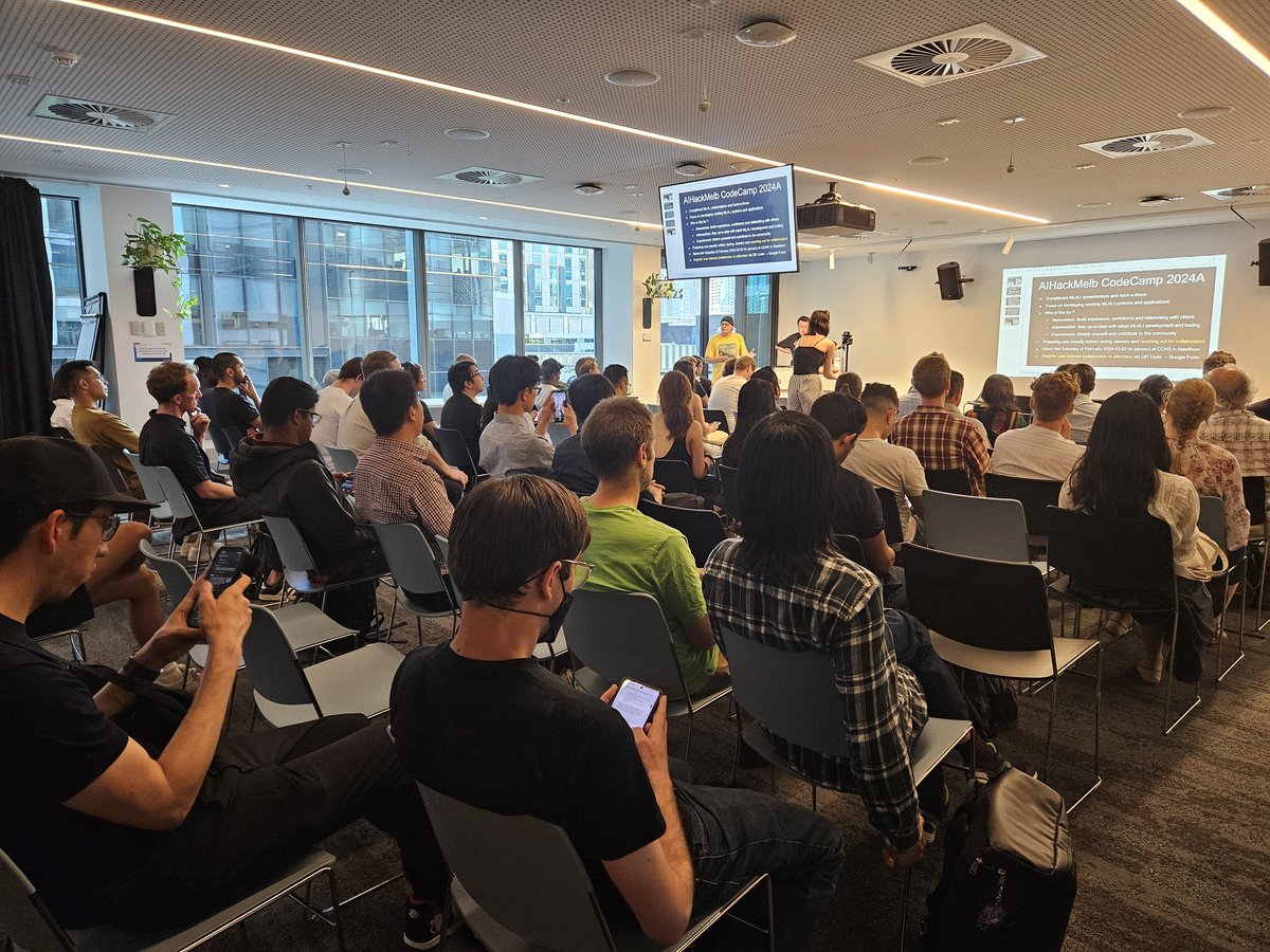 rajeshmathur's tweet image. It was amazing to host the #MLAI meetup at @Microsoft Melbourne office.
Talks were on training LLMs with less GPU, and on probability as logical inference.

The room was full of people and we had to close the RSVPs one they reach 150.