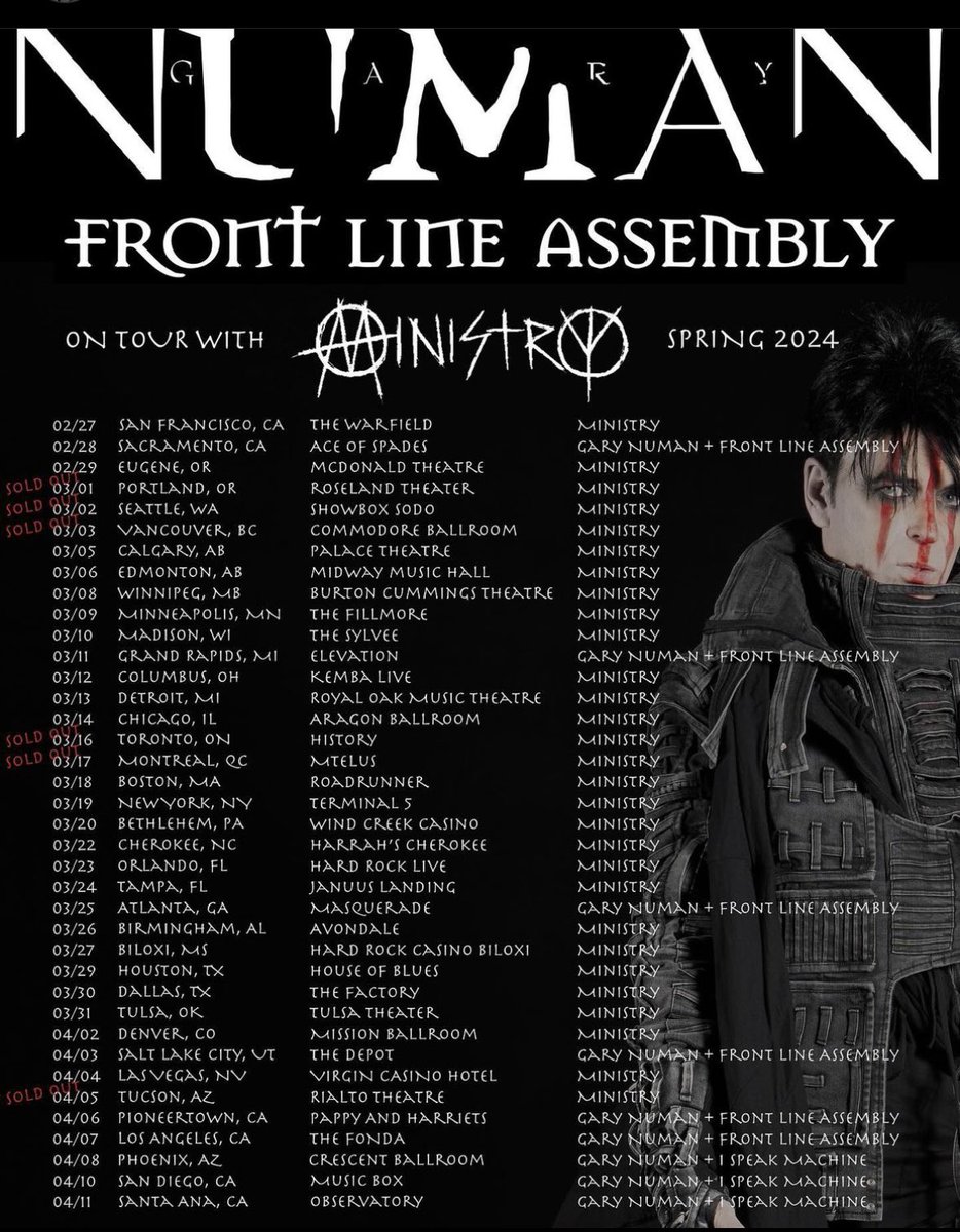 numanofficial's tweet photo. April 8th, Phoenix, AZ. Crescent Ballroom. With guest: I Speak Machine. Tix: https://t.co/d9p0s9t1f1 https://t.co/dn3utWASf4