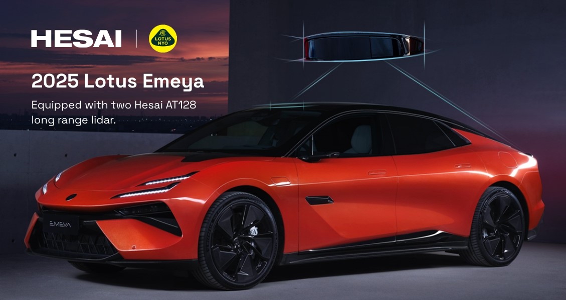 HesaiTech's tweet photo. Congratulations @lotuscars on the arrival of your new Emeya #EV! This stunning series production vehicle is equipped with two Hesai AT128 #lidars as part of an innovative #ADAS safety program.
We are proud to be your lidar of choice for forward and rear-facing perception and look forward to our continued collaboration.
You can read more about the Lotus Emeya here: https://t.co/4RJru3d6Yw
#safety #ForTheDrivers #lotus