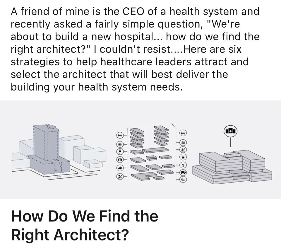 “How do we find the right architect?” 

I couldn’t resist. Here are 6 strategies… linkedin.com/posts/andrewib…