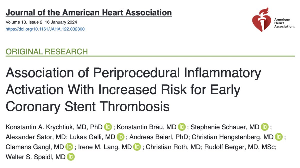 In clinical practice, elective coronary angiography +/- PCI is often deferred in the presence of signs of acute inflammation.

We have investigated the  association between elevated CRP and/or WBC and the occurrence of early stent thrombosis in <a href="/JAHA_AHA/">JAHA</a>  ahajrnls.org/4b12O8G