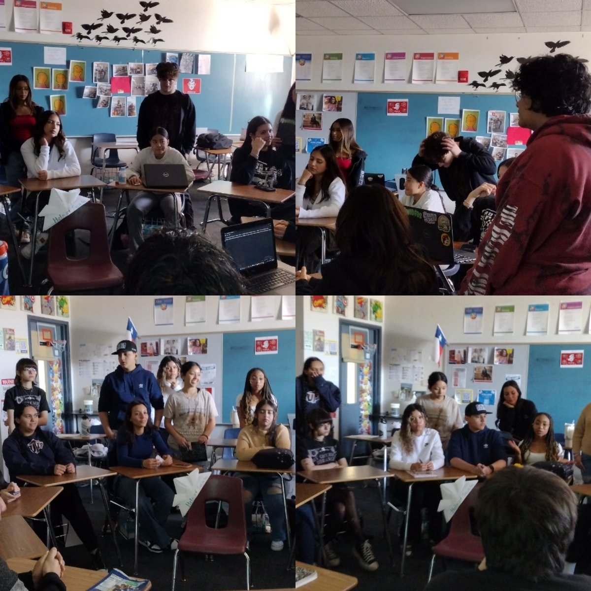 AVID strategies in my English class. Honors English 2 students engaging in a Socratic seminar about Martin Luther King's 'I have a dream' speech. @AHS_TEC @americashs_avid @AVID4College #BlazerNation #GoFurtherWithAVID #BlazerNationUnited #ThisIsAVID