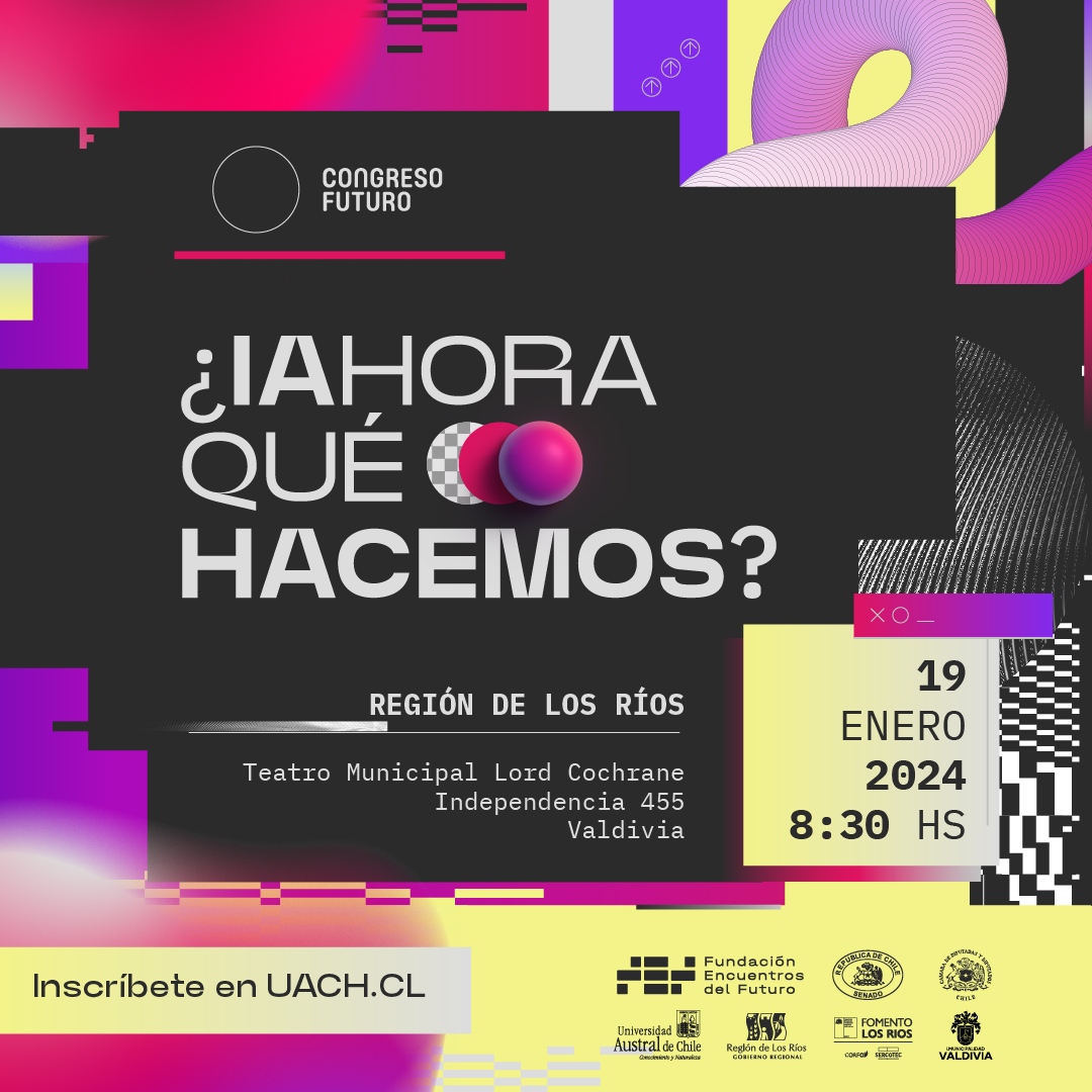 Nos vemos mañana a las 8:30 am en el Teatro Lord Cochrane 😁. Si aún no te inscribes aquí está el link linktr.ee/futurolosrios