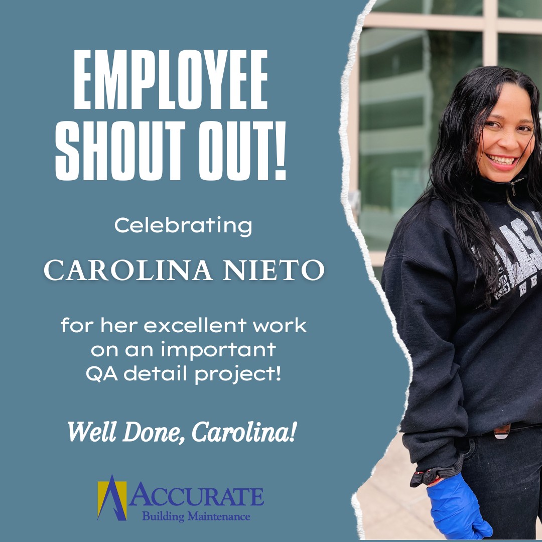 Big shoutout to Carolina Nieto! 🌟 Her dedication and swift action after a quality inspection last week ensured top-notch cleanliness for our customer. 👏 Kudos for her positive attitude and commitment! 👍 #TeamAppreciation #ExceptionalService #SpotlightonService #WeKeepOurWord