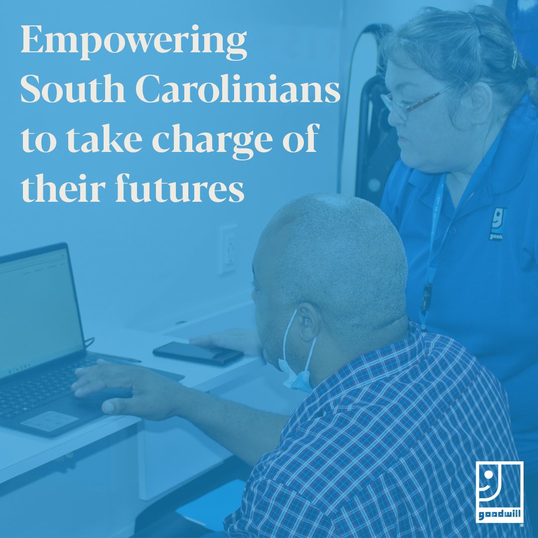 sc_goodwill's tweet photo. Empowering South Carolinians to take charge of their futures is what we do best. Our workforce development initiatives have led to 99% of our training program graduates being placed into competitive employment. https://t.co/hfLafCXFBN. #WorkforceDevelopment #GoodwillToAll https://t.co/wBdw4ELDFc