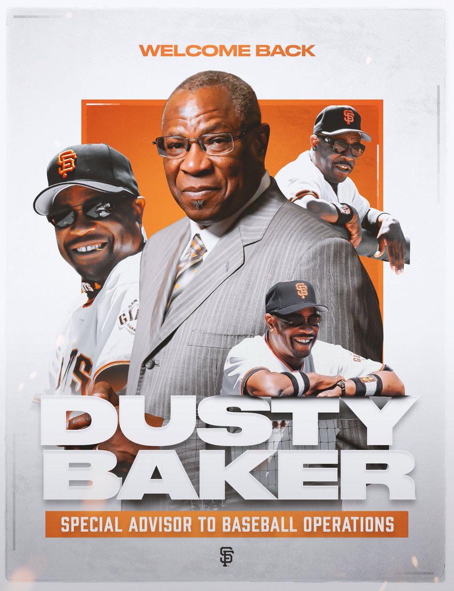 SFGiants's tweet photo. It’s good to have you back, Dusty 🤝

Dusty Baker will rejoin the #SFGiants front office as a Special Advisor to Baseball Operations https://t.co/ZPprodyLh6