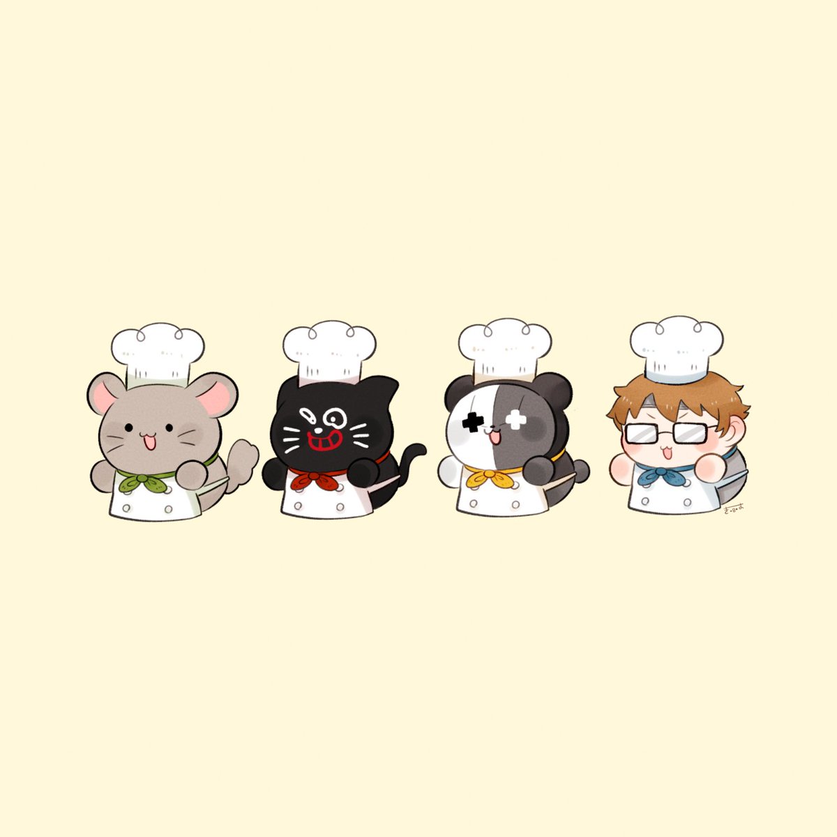 chef hat glasses hat simple background cat chef brown hair  illustration images
