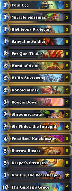 FunkiMonkiHS's tweet photo. Just hit Legend using these 3 new mini-set decks: Excavate Shaman (7-3), Excavate Paladin (7-3), and Big Demon Hunter (5-1)!  The Shaman one was my favorite but just watch out for Steamcleaner lol   #Hearthstone https://t.co/fyED4aS1yp