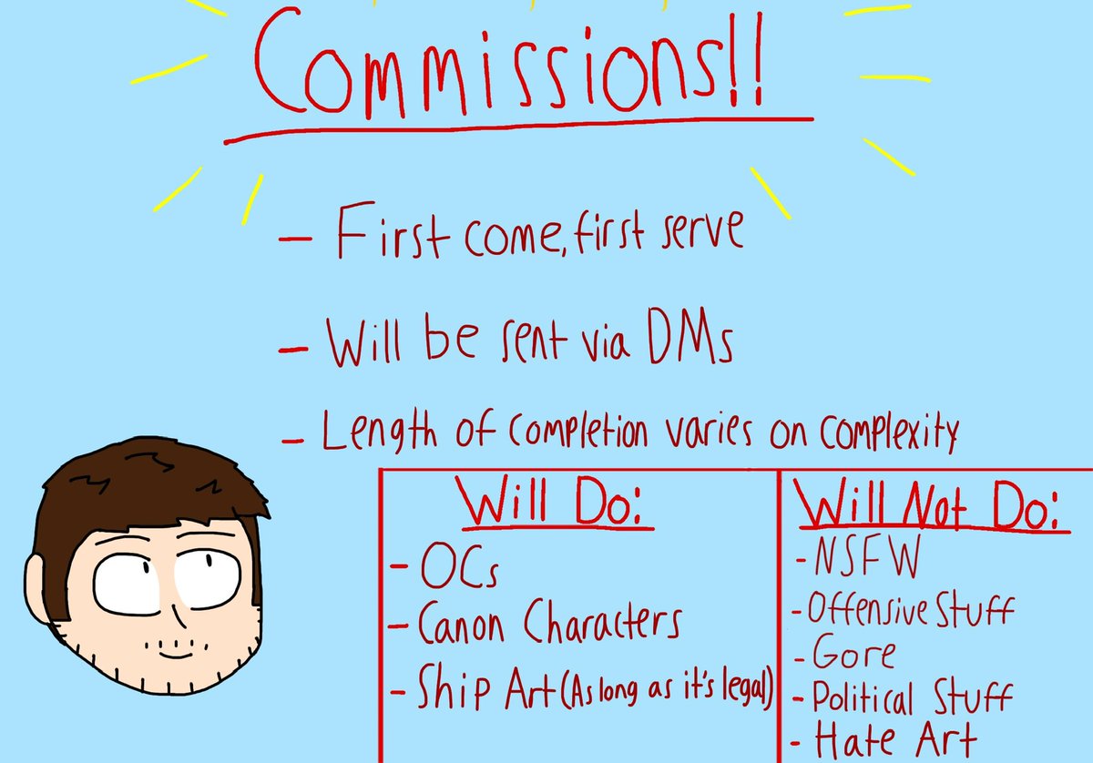 DrawsSherlock's tweet photo. I got caught in a financial situation and so I’m opening emergency commissions. 

Please spread the word if you can https://t.co/CMkMqm9IIZ