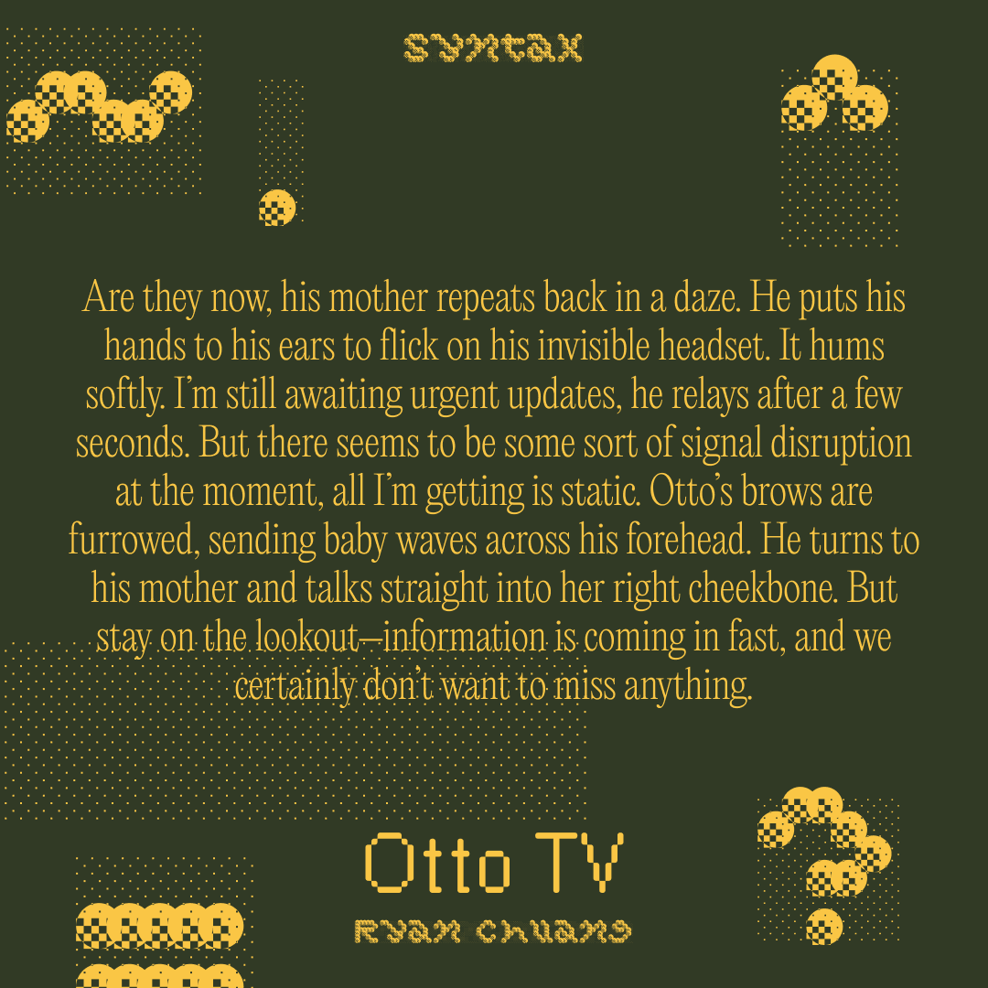 syntaxmag's tweet photo. "According to the latest news on Otto TV, there are only around twenty hours left before the end of the world." https://t.co/HhUr1nUyGn