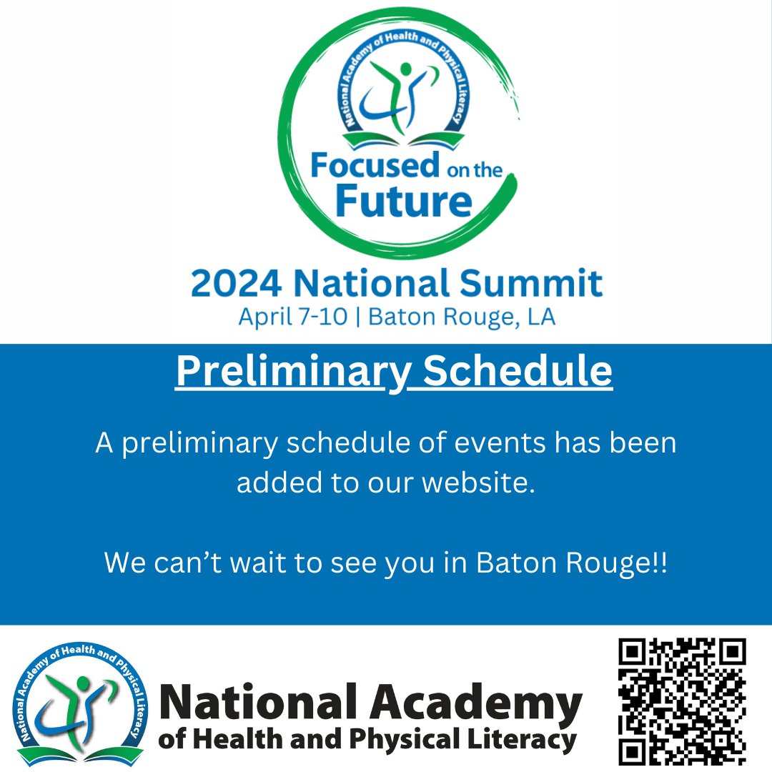 Make plans to attend the #NAHPLNationalSummit.   

✅ out our preliminary schedule: nahpl.org/wp-content/upl…

#PhysEd #HealthEd