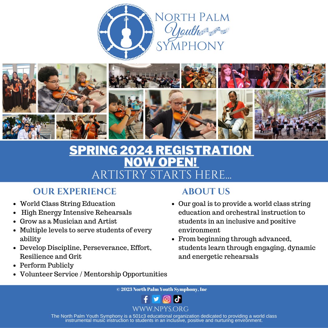 We are excited to resume rehearsals &amp; have our students return! Classes start the week of January 29th, registration is open. New families wanting to join the program please email artisticdirector@npys.org. 

Looking forward to an amazing Spring Session!
npys.org