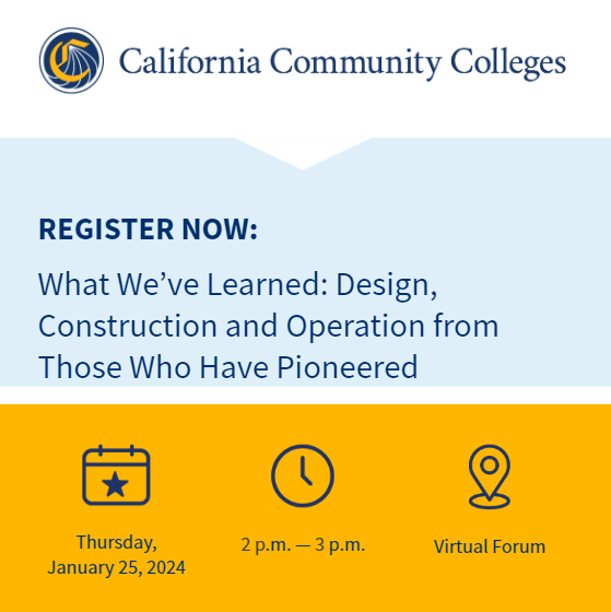 California Community Colleges (@calcommcolleges) on Twitter photo Register today for the 1/25 virtual Student Housing Forum! The <a href="/CalCommColleges/">California Community Colleges</a> Chancellor's Office is hosting a series of virtual & in-person events to support the expanding stock of student housing across #CaliforniaCommunityColleges.
Learn more: bit.ly/3H9othe Register today for the 1/25 virtual Student Housing Forum! The <a href="/CalCommColleges/">California Community Colleges</a> Chancellor's Office is hosting a series of virtual & in-person events to support the expanding stock of student housing across #CaliforniaCommunityColleges.
Learn more: bit.ly/3H9othe