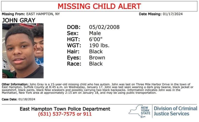 #MissingKidAlert last seen in NYC this morning. 🙏 for John’s safe return.
