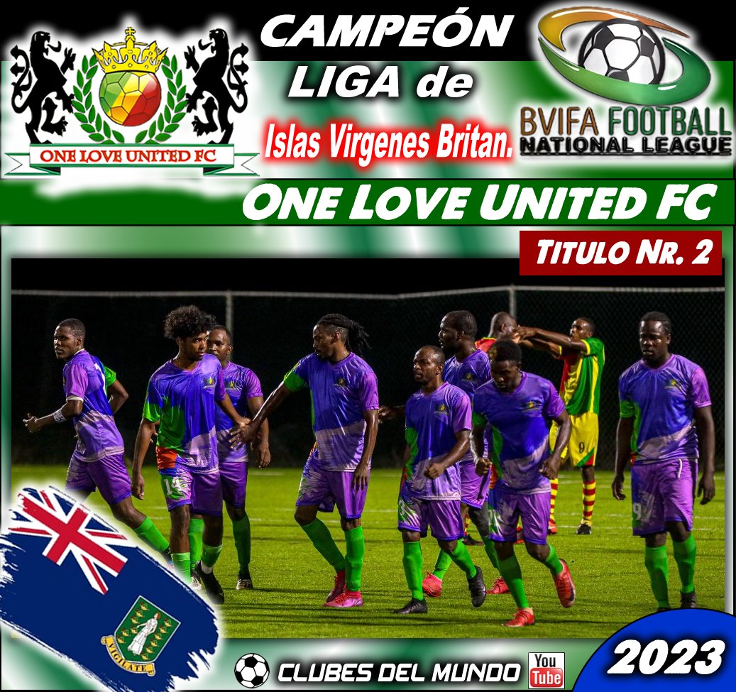 Y en las ISLAS VIRGENES BRITANICAS   el ONE LOVE UNITED FC se lleva por segunda vez la Liga. Enhorabuena.

#BritishVirginIsland #OneLoveUnitedFC #Caribe #Concacaf