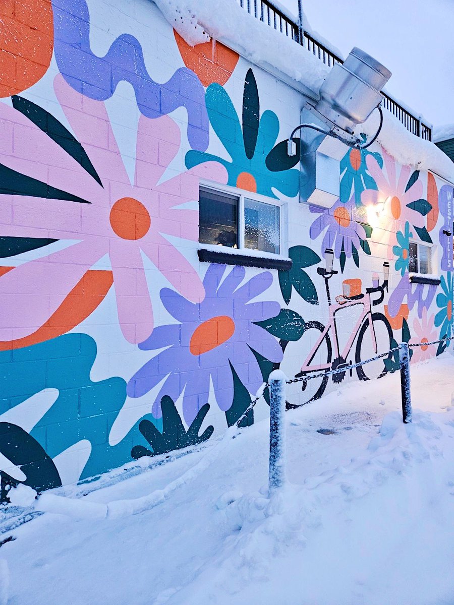Mural for The Bread Peddlers looking chilly 🥶