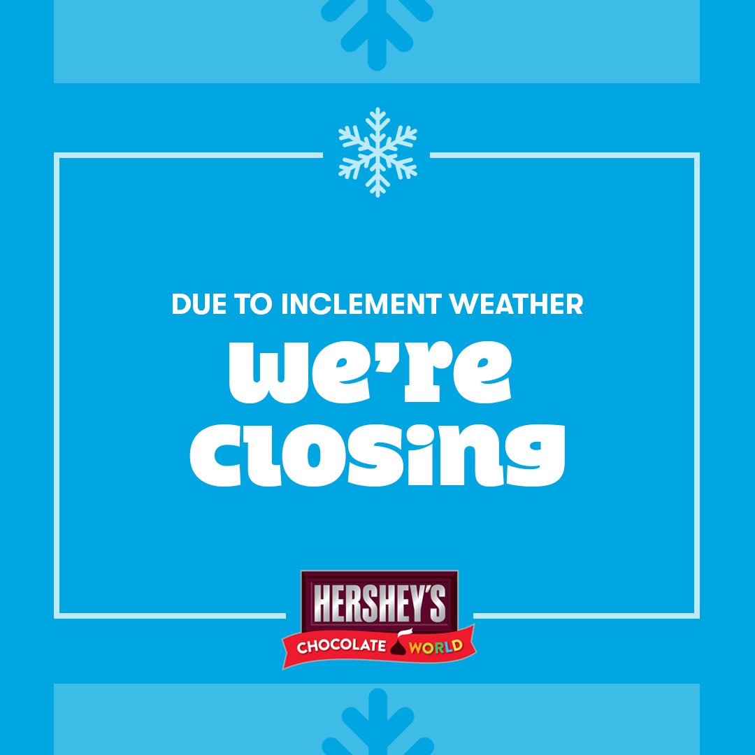 Due to the forecasted inclement weather, Chocolate World will be closed tomorrow, January 19. We expect to resume normal business operations on Saturday. ❄️ Please check our website for details: spr.ly/6017rlXRR
