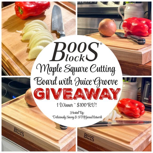 John Boos & Co Maple Square Cutting Board #Giveaway Ends 1/26 @DeliciouslySavv @johnboosco buff.ly/3H29QfT