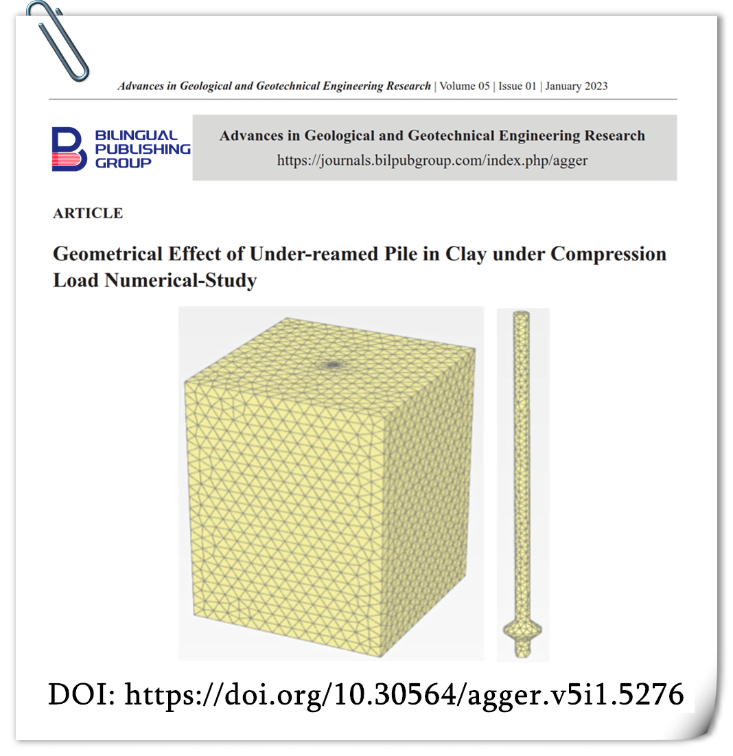Geometrical Effect of Under-reamed Pile in Clay under Compression Load Numerical-Study
Keywords: #Under-reamed pile; #Bulb number; #Bulb #diameter; Bulb spacing; #Bearing #capacity
DOI: doi.org/10.30564/agger…