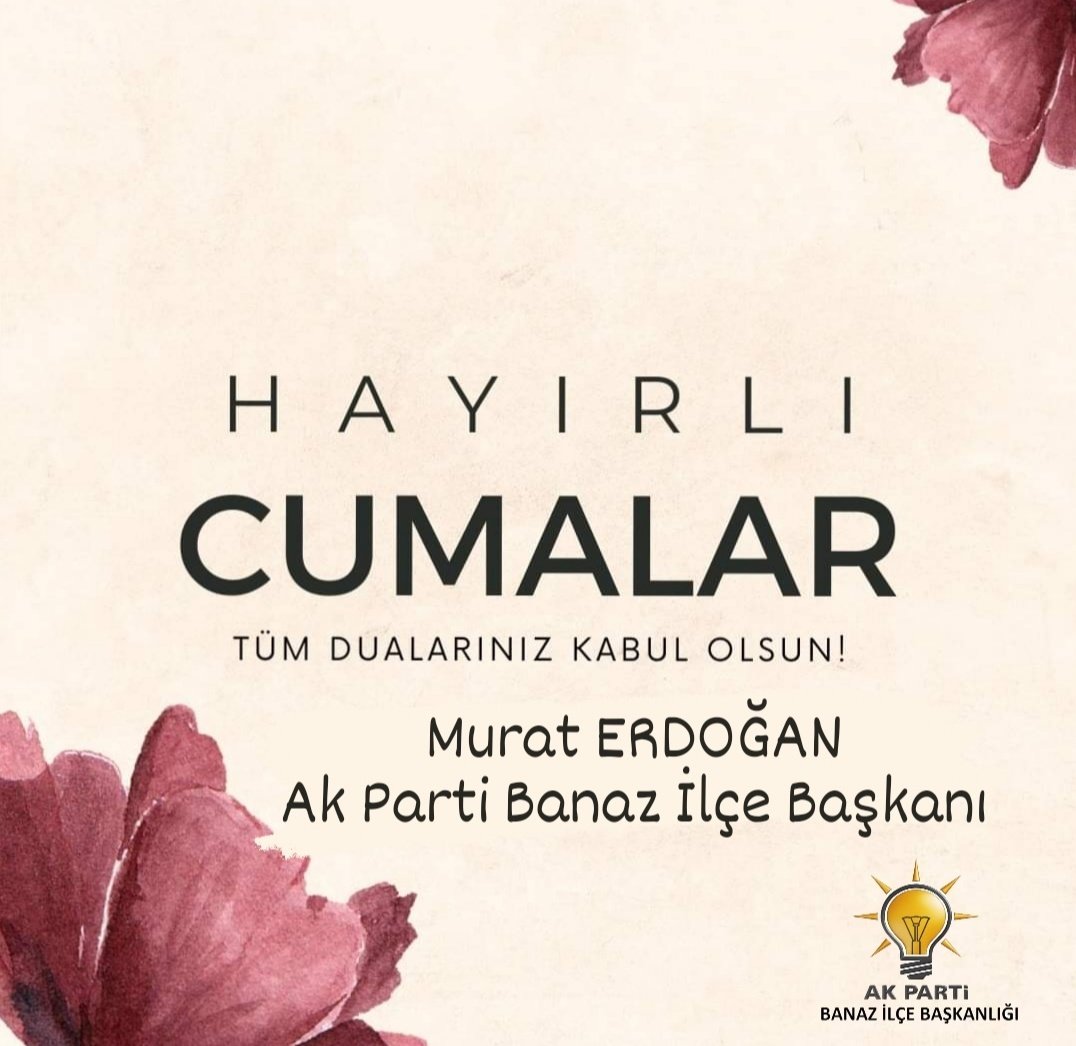 ALLAH'ın Rahmeti Bereketi ve Mağfireti Üzerinize CUMANIZ MÜBAREK OLSUN 🤲
#HayırlıCumalar.
<a href="/muraterdogan_64/">Murat Erdoğan</a> <a href="/akparti_usak/">AK Parti Uşak</a>